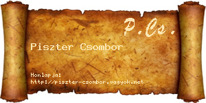 Piszter Csombor névjegykártya